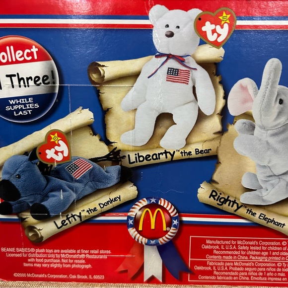 90s Political Americana Spangle Beanie Buddies Righty Teenie beanies Bundle - Picture 9 of 10